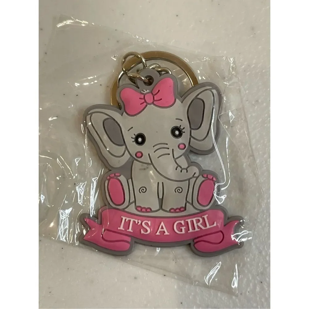 It’s a Girl Elephant gift bags and 11 matching keychains NWT